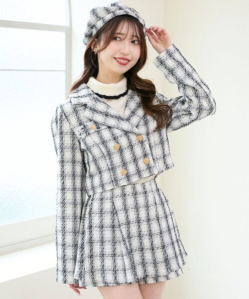 MAJESTIC LEGON（マジェスティックレゴン）の「ツイードショートジャケット（その他アウター・レディース・ホワイト系その他2/ブラック系その他・MEDIUM）」の5枚目の写真