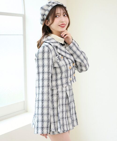 MAJESTIC LEGON（マジェスティックレゴン）の「ツイードショートジャケット（その他アウター・レディース・ホワイト系その他2/ブラック系その他・MEDIUM）」の4枚目の写真