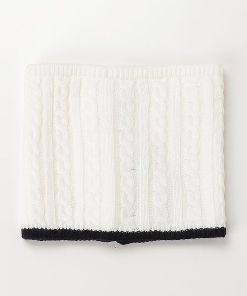 ラフ＆スウェル　ゴルフ　ネックウォーマー　ホワイト　フリーサイズ　新品 セール】ケーブルニット ネック ウォーマー（ネックウォーマー