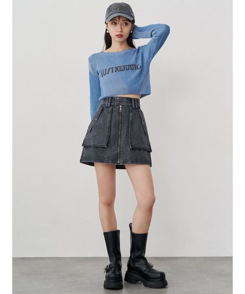 MURUA(ムルーア)の「フロントZIPアウトポケットミニスカート(スカート・レディース・グレー/ベージュ/カーキ・2/1)」の14枚目の写真