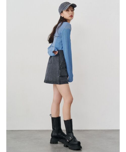 MURUA(ムルーア)の「フロントZIPアウトポケットミニスカート(スカート・レディース・グレー/ベージュ/カーキ・2/1)」の16枚目の写真