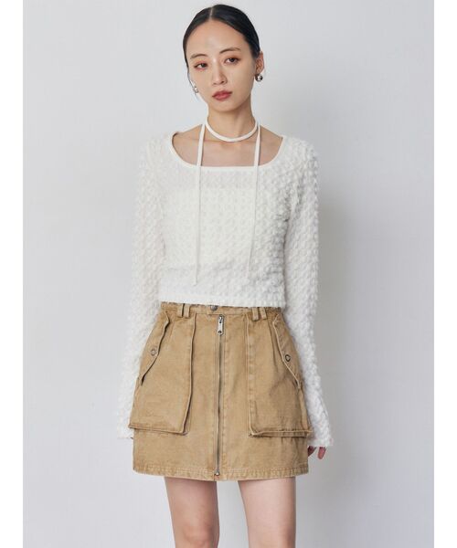 MURUA(ムルーア)の「フロントZIPアウトポケットミニスカート(スカート・レディース・グレー/ベージュ/カーキ・2/1)」の21枚目の写真