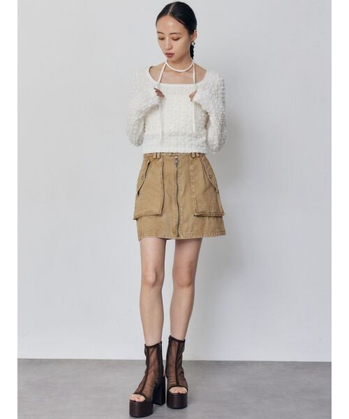 MURUA(ムルーア)の「フロントZIPアウトポケットミニスカート(スカート・レディース・グレー/ベージュ/カーキ・2/1)」の22枚目の写真