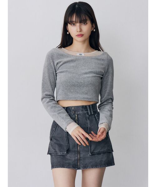 MURUA(ムルーア)の「フロントZIPアウトポケットミニスカート(スカート・レディース・グレー/ベージュ/カーキ・2/1)」の8枚目の写真