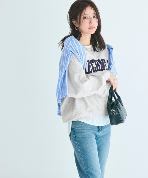 coca（coca）（コカ）の「T-スウェットロゴビッグシルエット（スウェット・レディース・ライトグレー/ブルー/ピンク/アイボリー・S/L/M）」の15枚目の写真