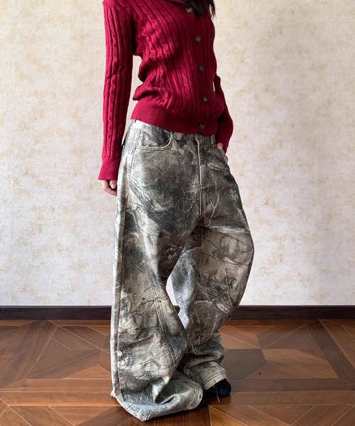 inst.ALL(インストール)の「バック刺しゅうロゴカモフラ柄ワイドパンツ(その他パンツ・レディース・ダークベージュ・M/L/S)」の14枚目の写真