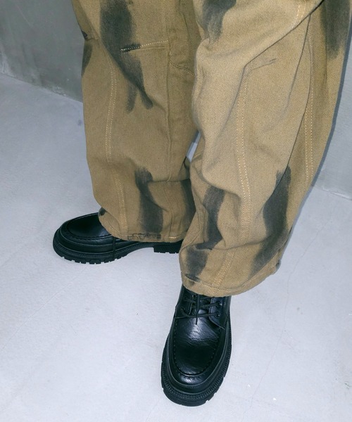 WESTBOY(ウエストボーイ)の「カジュアル フェイクレザー チャンキーヒール ビジネスシューズ WO25W15SH04(スニーカー・メンズ・ブラック・44/43/42/41)」の4枚目の写真