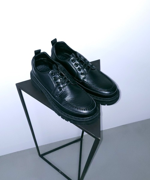 WESTBOY(ウエストボーイ)の「カジュアル フェイクレザー チャンキーヒール ビジネスシューズ WO25W15SH04(スニーカー・メンズ・ブラック・44/43/42/41)」の5枚目の写真