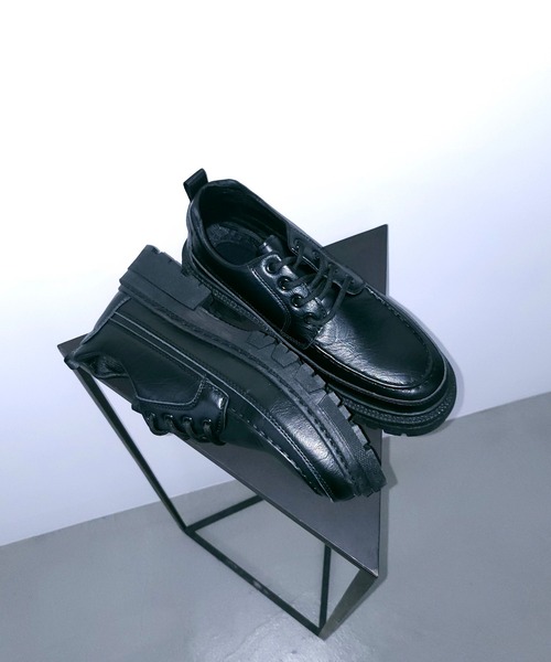 WESTBOY(ウエストボーイ)の「カジュアル フェイクレザー チャンキーヒール ビジネスシューズ WO25W15SH04(スニーカー・メンズ・ブラック・44/43/42/41)」の6枚目の写真
