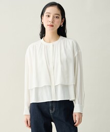 ラッフルクロップドシャツ