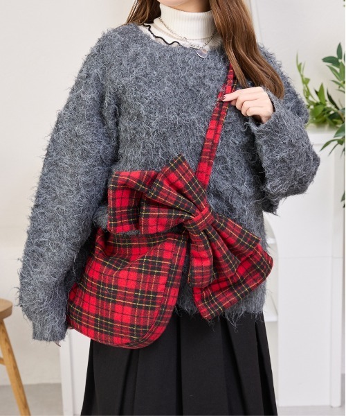 kutir（クティール）の「2wayシャギーリボンカーディガン/ニット（カーディガン/ボレロ・レディース・チャコールグレー/ブルー/アイボリー/ピンク・FREE）」の3枚目の写真