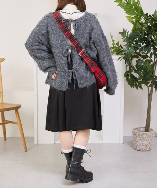 kutir（クティール）の「2wayシャギーリボンカーディガン/ニット（カーディガン/ボレロ・レディース・チャコールグレー/ブルー/アイボリー/ピンク・FREE）」の10枚目の写真