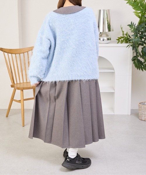 kutir（クティール）の「2wayシャギーリボンカーディガン/ニット（カーディガン/ボレロ・レディース・チャコールグレー/ブルー/アイボリー/ピンク・FREE）」の14枚目の写真