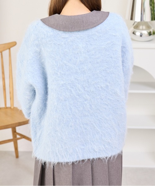 kutir（クティール）の「2wayシャギーリボンカーディガン/ニット（カーディガン/ボレロ・レディース・チャコールグレー/ブルー/アイボリー/ピンク・FREE）」の15枚目の写真