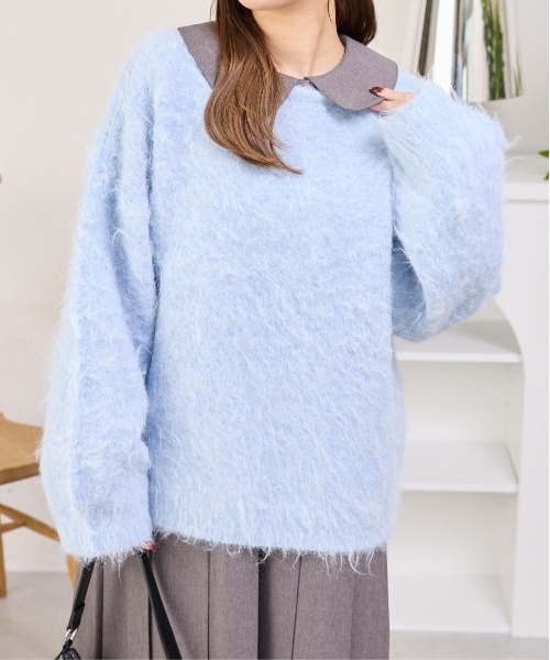 kutir（クティール）の「2wayシャギーリボンカーディガン/ニット（カーディガン/ボレロ・レディース・チャコールグレー/ブルー/アイボリー/ピンク・FREE）」の16枚目の写真