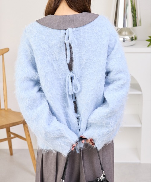 kutir（クティール）の「2wayシャギーリボンカーディガン/ニット（カーディガン/ボレロ・レディース・チャコールグレー/ブルー/アイボリー/ピンク・FREE）」の17枚目の写真