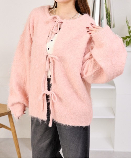 kutir（クティール）の「2wayシャギーリボンカーディガン/ニット（カーディガン/ボレロ・レディース・チャコールグレー/ブルー/アイボリー/ピンク・FREE）」の20枚目の写真