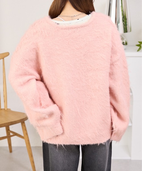 kutir（クティール）の「2wayシャギーリボンカーディガン/ニット（カーディガン/ボレロ・レディース・チャコールグレー/ブルー/アイボリー/ピンク・FREE）」の21枚目の写真