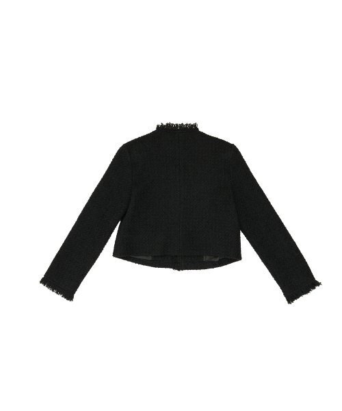 320SHOWROOM(320ショールーム)の「Toggle button Fringe tweed Wool Jacket Black(その他アウター・レディース・その他・SMALL/MEDIUM)」の4枚目の写真