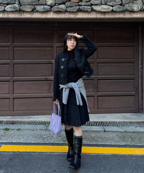 320SHOWROOM(320ショールーム)の「Toggle button Fringe tweed Wool Jacket Black(その他アウター・レディース・その他・SMALL/MEDIUM)」の5枚目の写真