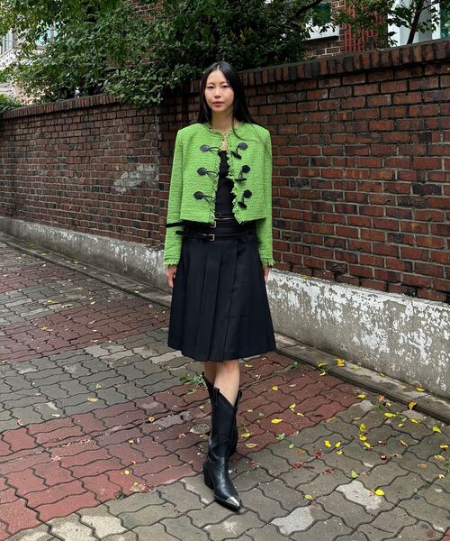320SHOWROOM(320ショールーム)の「Toggle button Fringe tweed Wool Jacket Black(その他アウター・レディース・その他・SMALL/MEDIUM)」の6枚目の写真