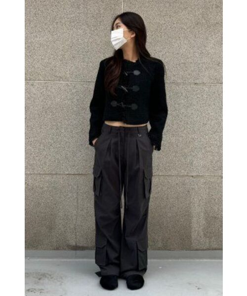 320SHOWROOM(320ショールーム)の「Toggle button Fringe tweed Wool Jacket Black(その他アウター・レディース・その他・SMALL/MEDIUM)」の7枚目の写真