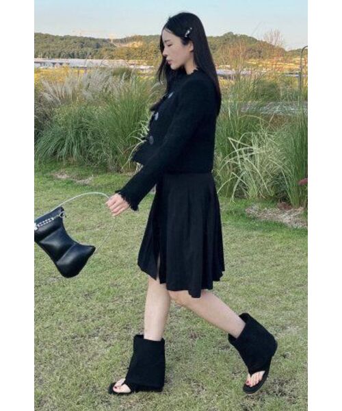 320SHOWROOM(320ショールーム)の「Toggle button Fringe tweed Wool Jacket Black(その他アウター・レディース・その他・SMALL/MEDIUM)」の10枚目の写真