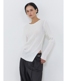 Boat-Neck Ribbed Knit, White