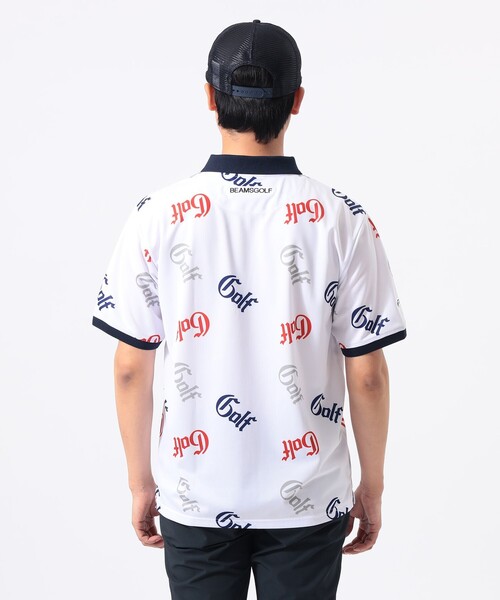 BEAMS GOLF(ビームスゴルフ)の「ORANGE LABEL / 総柄 ロゴ ポロシャツ(ポロシャツ・メンズ・ホワイト/ブラック・MEDIUM/LARGE/X-LARGE/SMALL)」の7枚目の写真