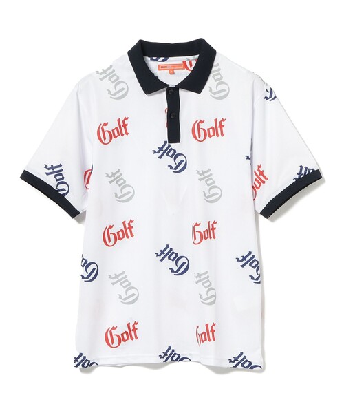 BEAMS GOLF(ビームスゴルフ)の「ORANGE LABEL / 総柄 ロゴ ポロシャツ(ポロシャツ・メンズ・ホワイト/ブラック・MEDIUM/LARGE/X-LARGE/SMALL)」の8枚目の写真