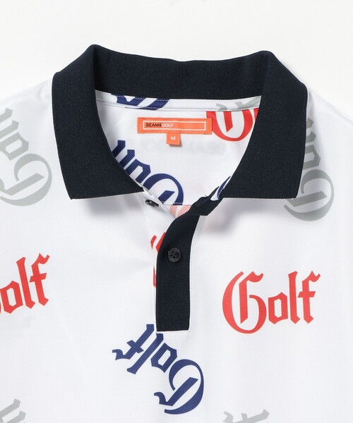 BEAMS GOLF(ビームスゴルフ)の「ORANGE LABEL / 総柄 ロゴ ポロシャツ(ポロシャツ・メンズ・ホワイト/ブラック・MEDIUM/LARGE/X-LARGE/SMALL)」の9枚目の写真
