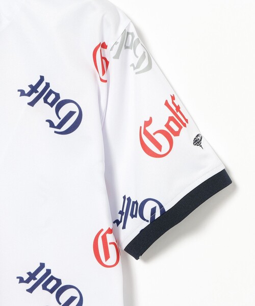 BEAMS GOLF(ビームスゴルフ)の「ORANGE LABEL / 総柄 ロゴ ポロシャツ(ポロシャツ・メンズ・ホワイト/ブラック・MEDIUM/LARGE/X-LARGE/SMALL)」の10枚目の写真