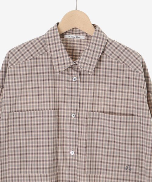 le.coeur blanc(ルクールブラン)の「エンブロイダリー2WAYチェックシャツ(シャツ/ブラウス・レディース・ベージュ系その他2/ピンク系その他2・38)」の16枚目の写真