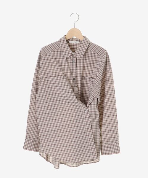 le.coeur blanc(ルクールブラン)の「エンブロイダリー2WAYチェックシャツ(シャツ/ブラウス・レディース・ベージュ系その他2/ピンク系その他2・38)」の22枚目の写真