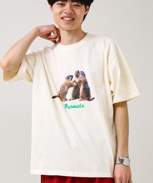 GLOSTER(グロスター)の「【大人も着やすい】リアルアニマル プリントTシャツ(Tシャツ/カットソー・メンズ・ホワイト系その他3/ホワイト系その他/ホワイト系その他2・M/S/L)」の1枚目の写真