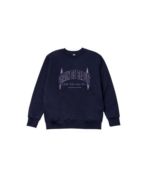 GRAIN DE BEAUTE（グランデボーテ）の「ARCH LOGO SWEAT [NAVY]（スウェット・レディース・ネイビー・M/S/L）」の2枚目の写真