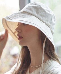 NONLOCAL（ノンローカル）の「リネンリボンバケットハット - ライトベージュ（ハット）」