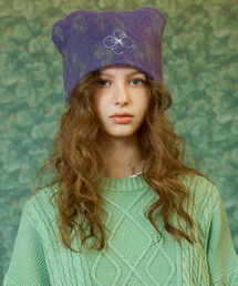 HERETIC（ヘレティック）の「HERETIC LEOPARD MOHAIR BEANIE / purple（ニットキャップ/ビーニー）」