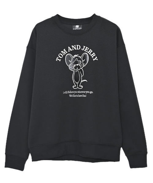 Tom&Jerry(トムアンドジェリー)の「『TOM&JERRY/トムアンドジェリー』TJ クルーネック SWTシャツ 長袖 (スウェット・レディース・ブラック/オートミール・LL/L/M)」の9枚目の写真