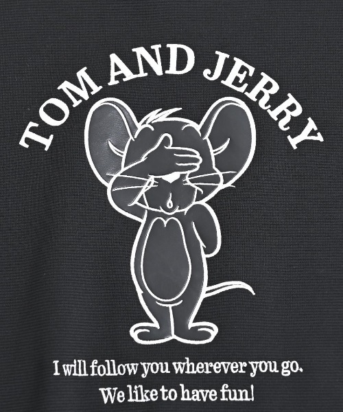 Tom&Jerry(トムアンドジェリー)の「『TOM&JERRY/トムアンドジェリー』TJ クルーネック SWTシャツ 長袖 (スウェット・レディース・ブラック/オートミール・LL/L/M)」の5枚目の写真