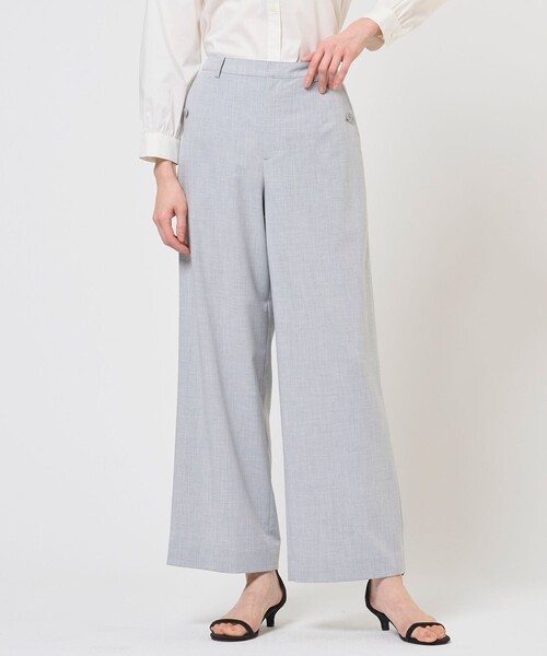 J.PRESS Ladies(J.プレス レディス)の「トロピカルストレッチ ワイド パンツ(その他パンツ・レディース・ライトグレー系/ネイビー系・S/XS)」の1枚目の写真