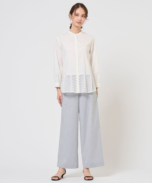 J.PRESS Ladies(J.プレス レディス)の「トロピカルストレッチ ワイド パンツ(その他パンツ・レディース・ライトグレー系/ネイビー系・S/XS)」の8枚目の写真