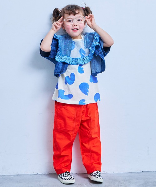 MARKEY'S（マーキーズ）の「チュールカラーノースリーブカットソー（Tシャツ/カットソー・キッズ・レッド/ライトブルー/ブラック/ブルー・100/130/120/110/90）」の11枚目の写真