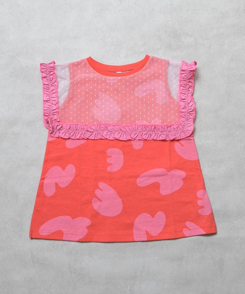 MARKEY'S（マーキーズ）の「チュールカラーノースリーブカットソー（Tシャツ/カットソー・キッズ・レッド/ライトブルー/ブラック/ブルー・100/130/120/110/90）」の5枚目の写真