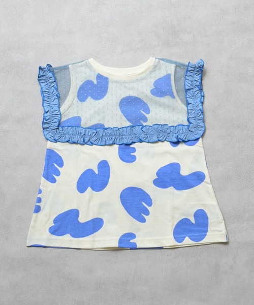 MARKEY'S（マーキーズ）の「チュールカラーノースリーブカットソー（Tシャツ/カットソー・キッズ・レッド/ライトブルー/ブラック/ブルー・100/130/120/110/90）」の8枚目の写真