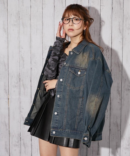 GORGE（ゴージ）の「《オーバーサイズシルエット》デニムジャケット／秋冬春（デニムジャケット・レディース・ブルー/ブルー系その他2/ピンク/ブルー系その他・M）」の2枚目の写真