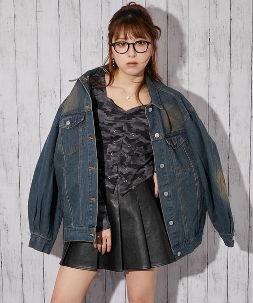 GORGE（ゴージ）の「《オーバーサイズシルエット》デニムジャケット／秋冬春（デニムジャケット・レディース・ブルー/ブルー系その他2/ピンク/ブルー系その他・M）」の10枚目の写真