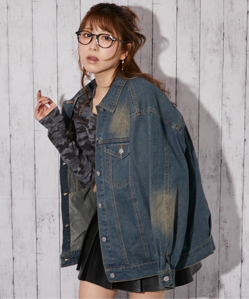 GORGE（ゴージ）の「《オーバーサイズシルエット》デニムジャケット／秋冬春（デニムジャケット・レディース・ブルー/ブルー系その他2/ピンク/ブルー系その他・M）」の9枚目の写真