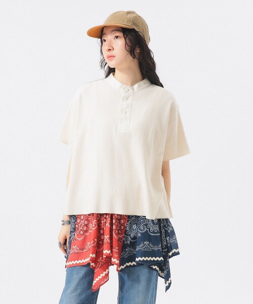 BEAMS BOY(ビームスボーイ)の「【8/6再値下げ】カットオフ ヘンリーネック T(Tシャツ/カットソー・レディース・サックスブルー/チャコールグレー/ナチュラル・2/1)」の3枚目の写真