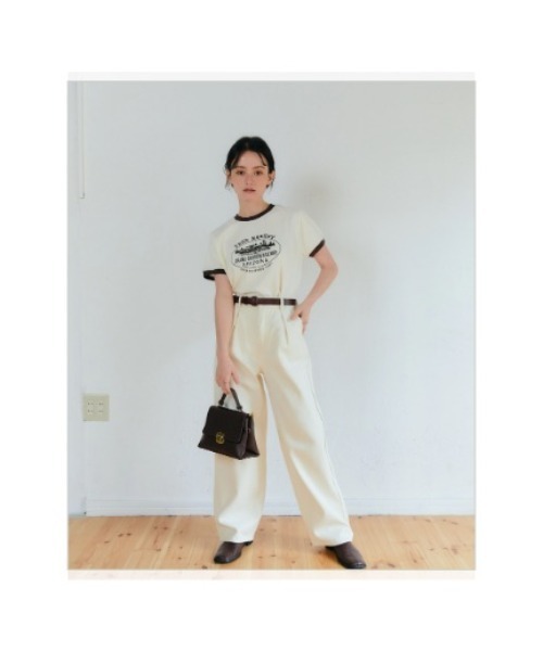 KALENO(カレノ)の「cream tuck denim(デニムパンツ・レディース・アイボリー・FREE)」の2枚目の写真